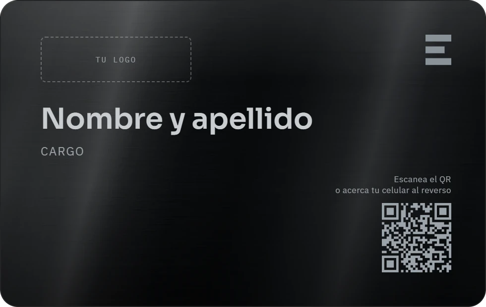 Tarjeta PERFIL Negro mate, frente