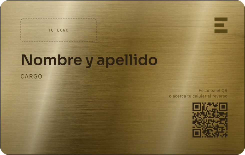 Tarjeta PERFIL Oro cepillado, frente